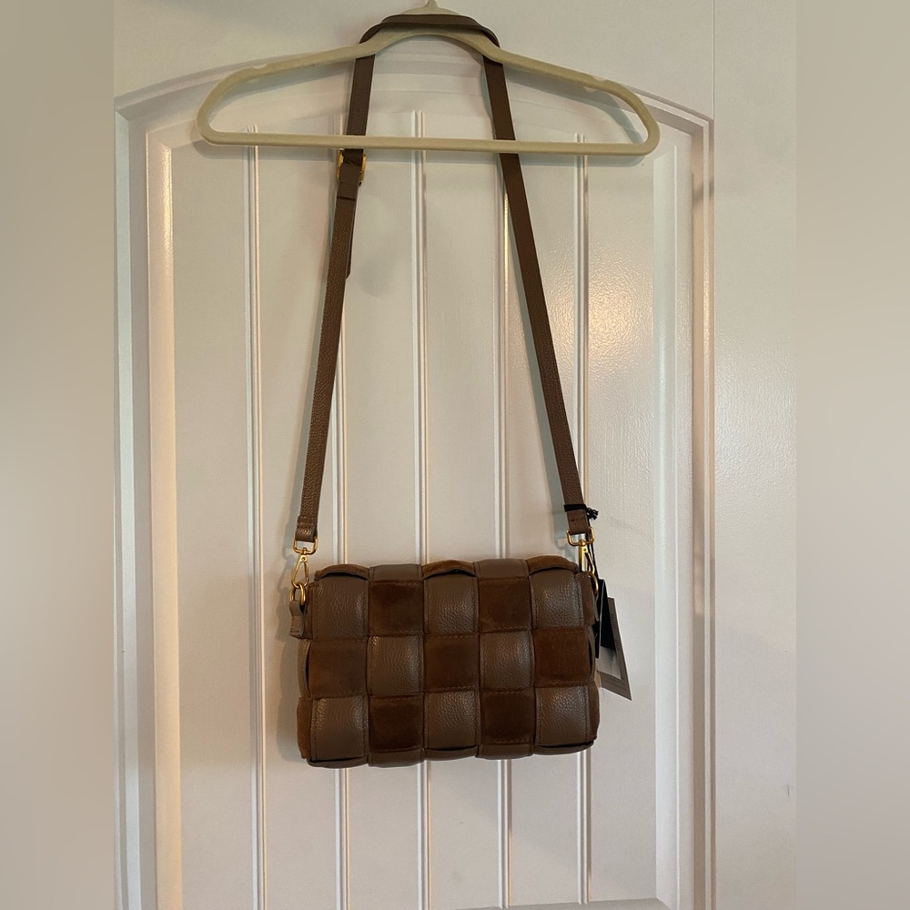 Viola Castellani Brown Woven Leather Crossbody Bag - Picture 2 of 11